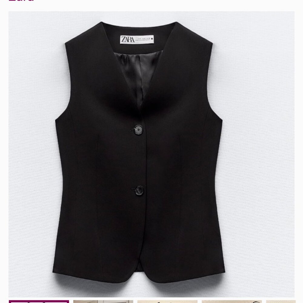 Zara Black Vest NWT
